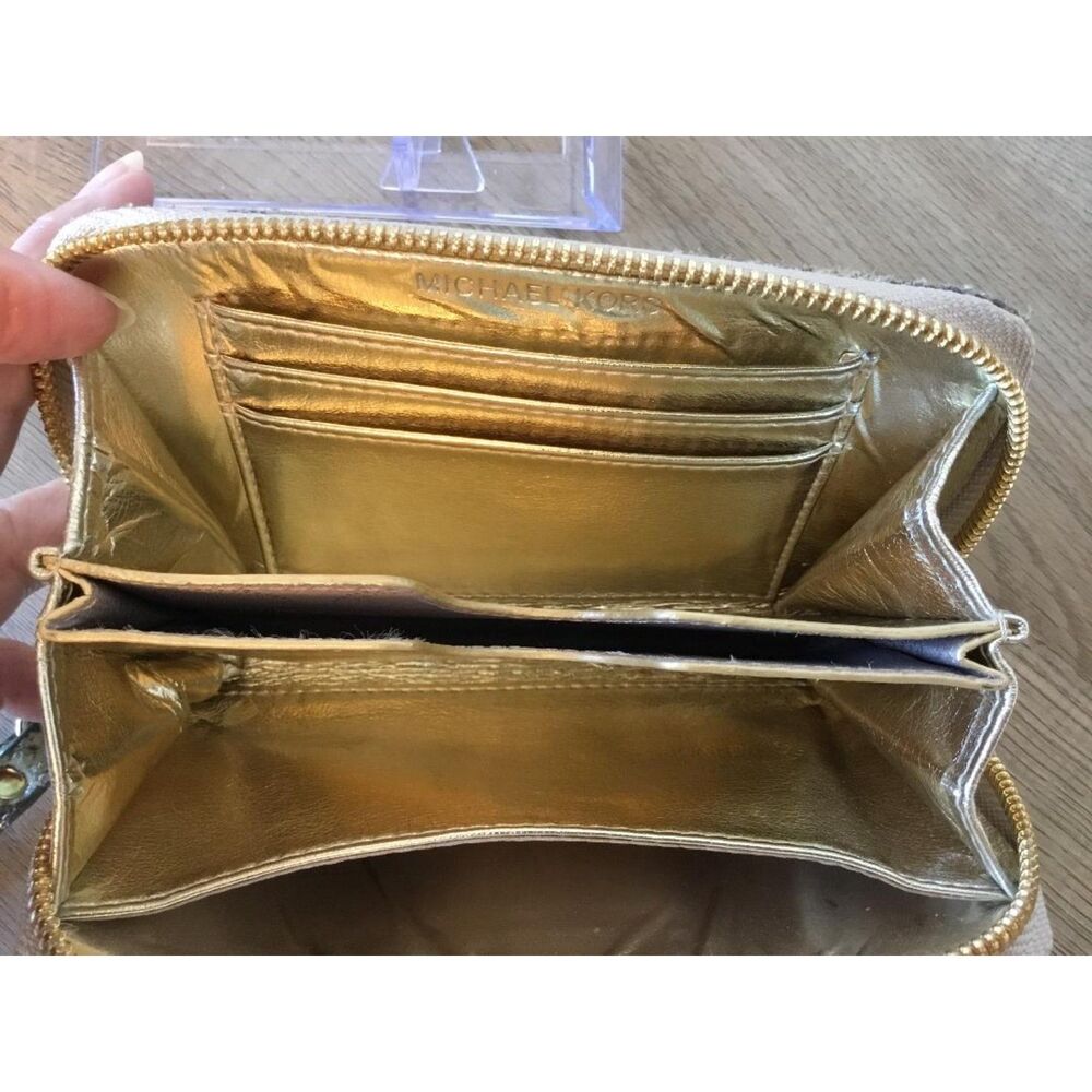 Michael Kors Snakeskin Print Zip-Around Wristlet Wallet Clutch - Picture 7 of 7